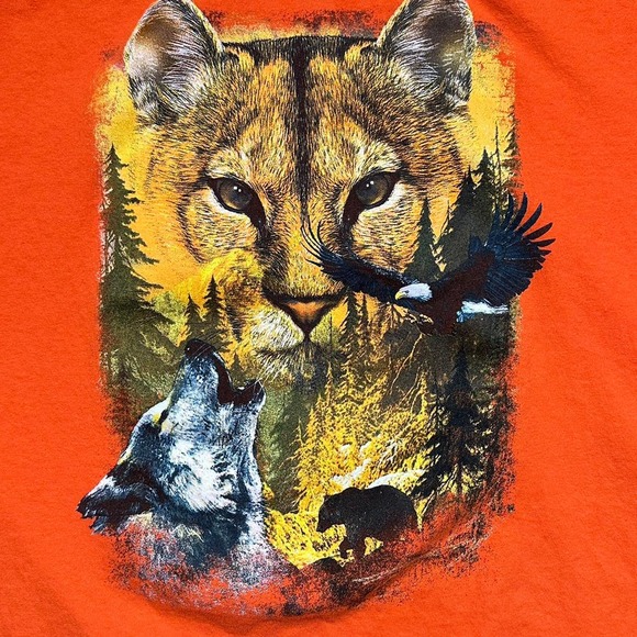 Animal Tiger Eagle Orange Nature T-shirt - Picture 3 of 6